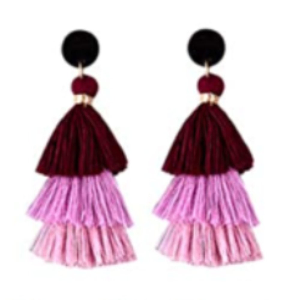 3 for $25 Purple Tassel Earrings